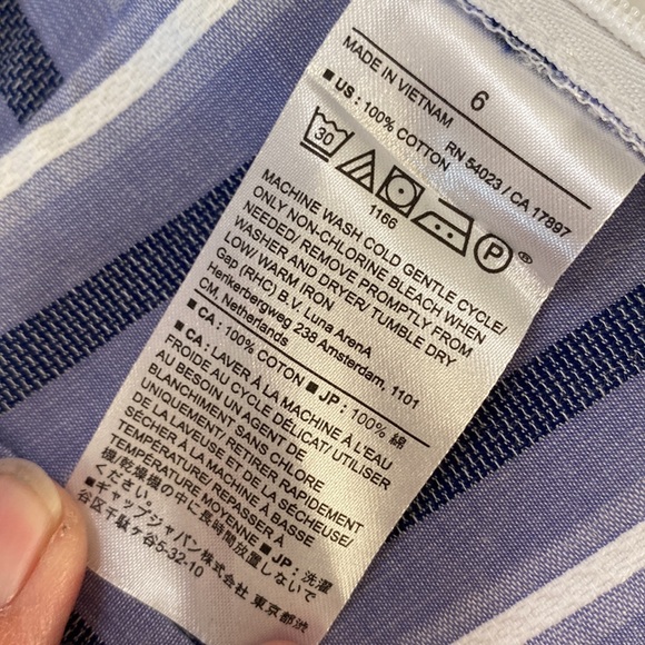 New Banana Republic deep v neck blue striped blouse top 6 - Picture 7 of 7